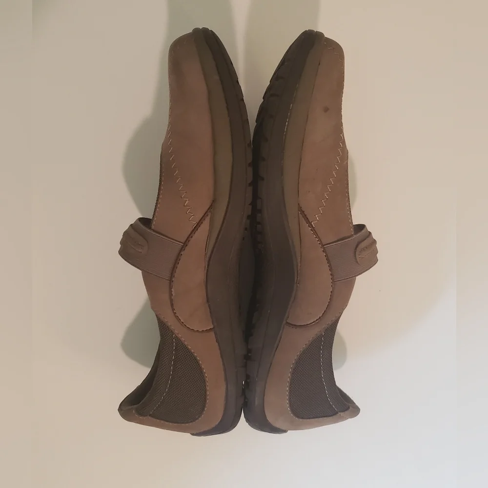 Earth Taupe Mary Jane Comfort Flats